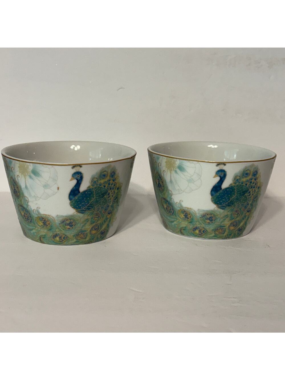 222 Fifth Peacock Lakshmi Appetizer 4.50" Bowls Set of 2